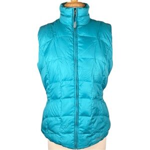 Eddie Bauer Goose Down 650 Fill Quilted Vest Womens Medium Blue Puffer Spring